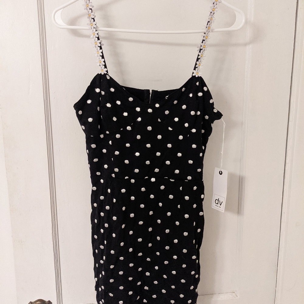 Dolce Vita Polka Dot Mini Dress with Daisy Straps